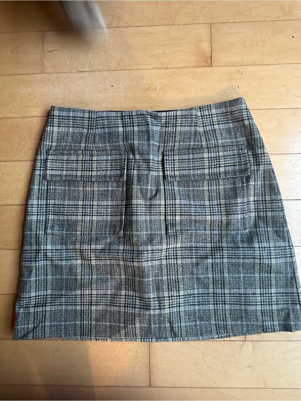 Reformation Plaid Mini Skirt in Black and Cream